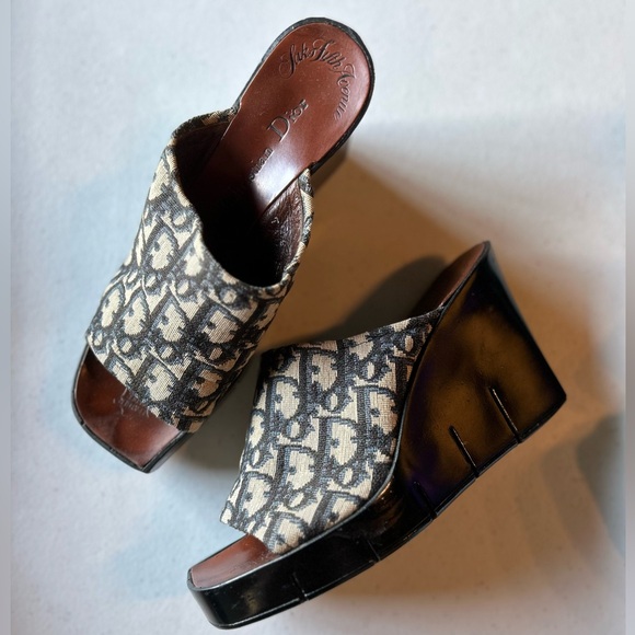 Dior Shoes - Vintage Christian Dior Trotter Diorissimo Wedges Sandals
